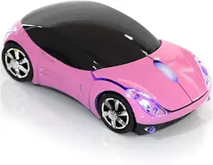 WenTigDY Pink Mouse,Cute Car Mouse with USB Reciver 1600DPI Optical 2.4G for PC Computer Laptop Tablet for Win XP/Vista/Win7/ME/2000/for Mac OS(Cute)