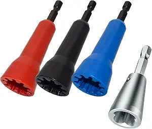 4 PCS Wire Nut TwisterFast Wire Twister Tool for DrillWire Nut Twiter for Drill, Spin Twist Wire Connector Socket, Wire Connector Driver with 1/4" ChuckWire Stripping and Twisting Tool