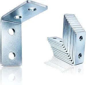 Heavy Duty 4-Hole L Angle Bracket for 1-5/8 Strut Channel, 90 Degree Steel Connector, 3/16 Thick, Compatible with 1/2-13 Bolts, Strut Channel Hardware (10 Pack)