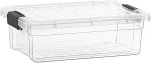 Superio 13.7 Quart Clear Plastic Storage Bin with Lid, Stackable Organizer Box, BPA-Free Storage Container for Home, Garage, School & Office, 1 Pack