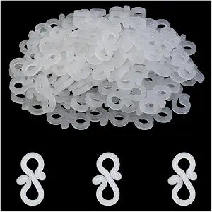 DGZZI 100PCS White Plastic S Shape Hook 33.7x18mm Gutter Hanger Weatherproof Outdoor Light Clip Christmas Decoration Light Hook Suitable for Lighting Fixtures
