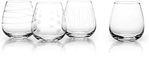 Mikasa Cheers Stemless Wine Glass, 14-Ounce, Set of 4
