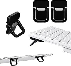 2 Pack Mini Keyboard Feet, Foldable Laptop Riser Keyboard Stand, Portable Anti-Slip Keyboards Lift for Most Keyboards (Black)
