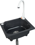 kitchen Single Bowl Utility Sink, Kitchen Wall-Mounted Sink 15.1 x 11.2 Inch With 1.26 inch faucet hole, Plastic rv sink for Home, Restaurant, Dorm, Garage, Bathroom,Laundry (grey, 15.1 * 11.2 * 7.1)