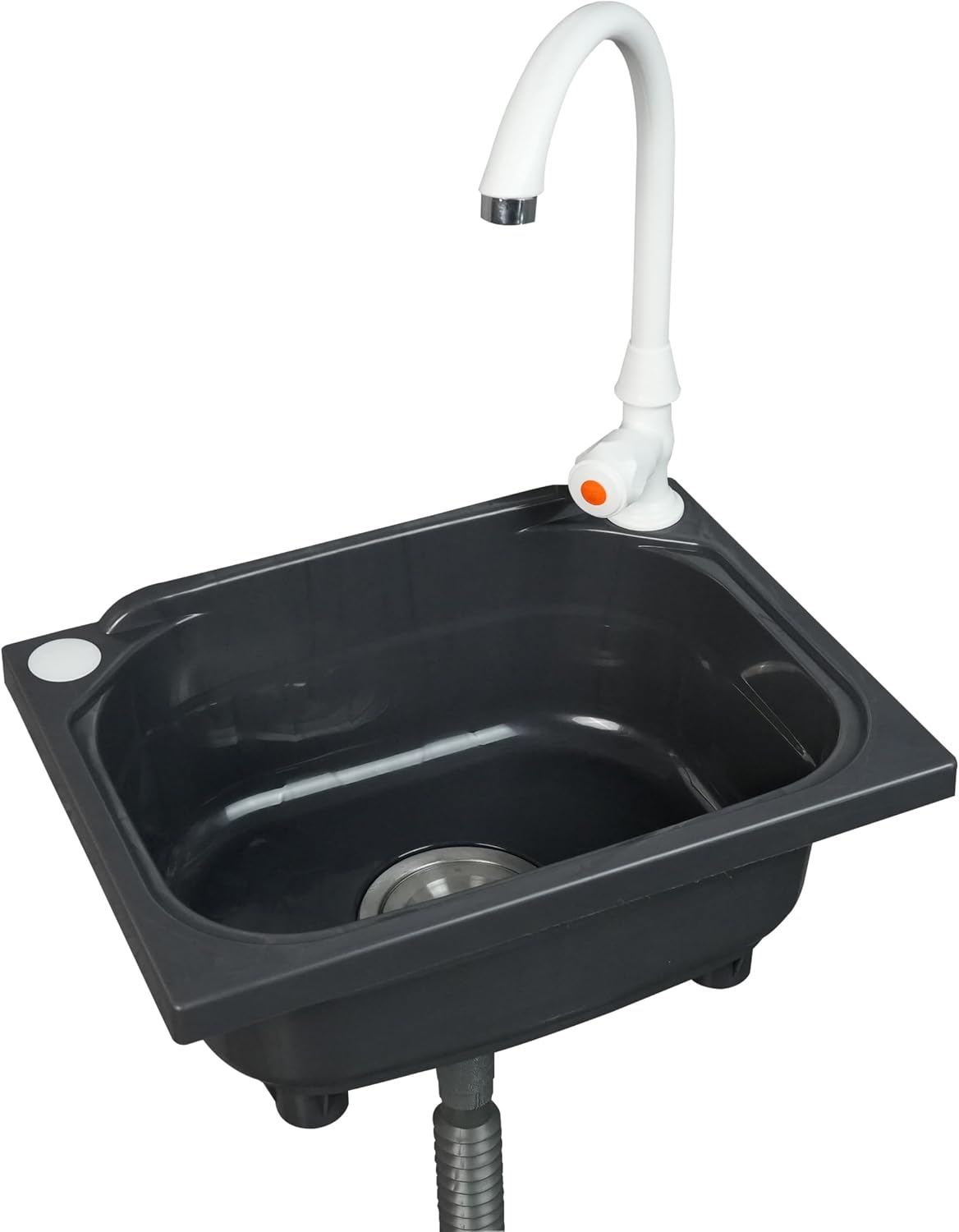 kitchen Single Bowl Utility Sink, Kitchen Wall-Mounted Sink 15.1 x 11.2 Inch With 1.26 inch faucet hole, Plastic rv sink for Home, Restaurant, Dorm, Garage, Bathroom,Laundry (grey, 15.1 * 11.2 * 7.1)