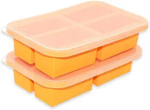 Bangp Silicone Freezer Trays with Lid,1 Cup Soup Freezer Molds,2 Pack
