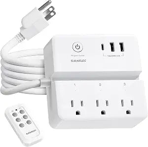 SURAIELEC Remote Control Extension Cord, Remote Power Strip, 3 FT Cord