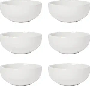 Now Designs White Ceramic Pinch Bowl Set, Soy Sauce Dish, Set of 6, 2 oz