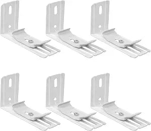6 pcs Vertical Blind L Bracket Vertical Blind Bracket Clips 3 inch Length for Vertical Blinds with Headrail Width 1-1/2"(38mm) Bracket Clips Outside Mounting
