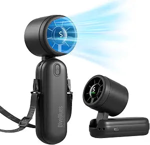 Diveblues Mini Portable Handheld Turbo Fan 27ft/s, 4000mAh Battery