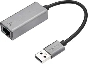 Amazon Basics Aluminum USB 3.0 Gigabit Ethernet RJ45 Adapter, Plug and Play, Portable, No Drivers Needed, Gray, 1.97 x 0.83 x 0.59 inches