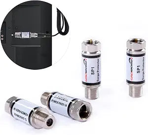 4 Pcs Coaxial Surge Lightning Protector/Surge Suppressor -for Protector Satellite in-Line, Cable Box, Distribution Amplifier - 75 ohm 5-2400Mhz Home Cable TV Lightning Arrestor