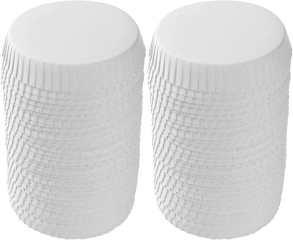 KISSHAKE 100 PCS Disposable Paper Cup Cover Hot Cup Lid Recycled Drinking Lid Coffee Cup Cover for Cafe Hotel KTV Bars, Paper Covers for Glassware, 3.15 Inches Diameter White Paper Cup Lids