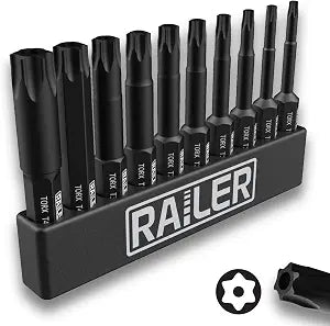 10pc Security TORX Star Bit Set 2 Inch S2 Steel Impact Screwdriver Bits