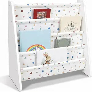 Nuanchu Reading Corner Decor for Classroom, 4 Tier Book Shelf with Pockets