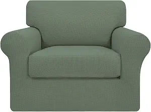 Easy-Going Stretch Couch Cover for Separate Cushion, Small, Greyish Green