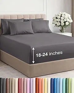 CGK Extra Deep Queen Sheet Set - 6pc Cooling Sheets - Grey