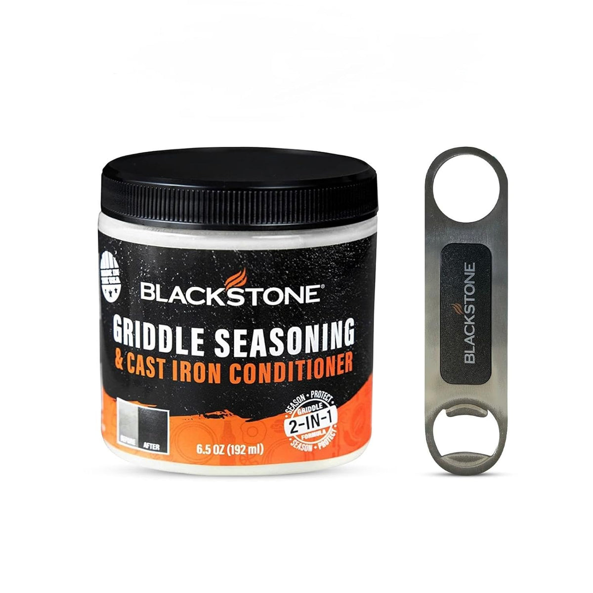 Blackstone 2-IN-1 Griddle & Cast Iron Seasoning Conditioner 6.5 OZ- Effective Seasoning Rub Formula - Food Safe - Easy to Use - with Satisfying Customers Travel Tissue Pack