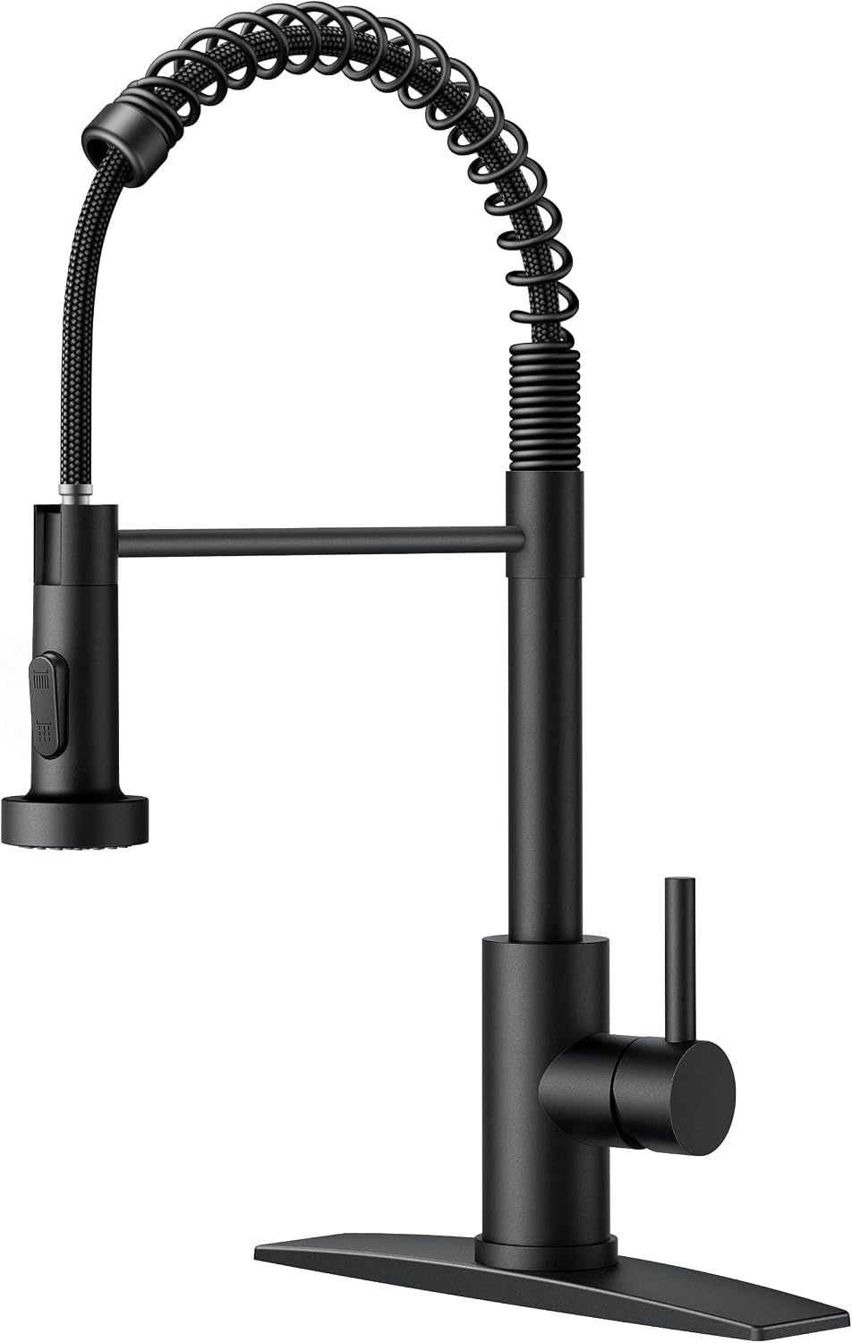 FORIOUS Black Kitchen Sink Faucet, Pull Down Sprayer, Classic High Arc