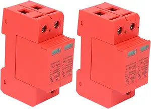 2Pcs Voltage Arrester Device 2P Protective Devices Rail Installation 40KA DC Photovoltaic Protector Low-Voltage Arrester with Remote Protectors (DC 500V)