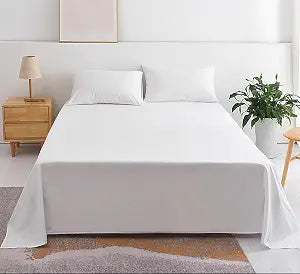 Waterproof Bed Flat Sheet Cotton Reusable Washable Mattress Protector Sheet Outdoor Furniture Cover for Bedding,Couch,Hotel, Nursing Homes Size 90.5" X 98.4". (White,King)