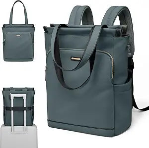 GOLF SUPAGS Convertible Laptop Backpack for Women Casual Daypack Notebook Tote Bag for Work College Travel Leisure (Atrovirens)