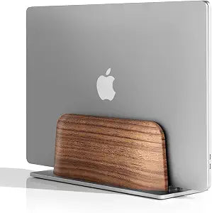 UPERGO Vertical Laptop Stand, Minimalist Wood Holder for MacBook, Walnut