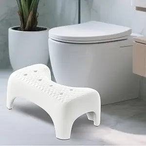 Heavy Duty Arc Toilet Stool Non-Skid Squatting Poop Foot Stool Stable Healthy Toilet Assistance Step Stool Adults and Kids 7" Height White
