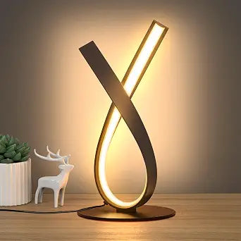 NUR Black Spiral LED Table Lamp, Stepless Dimmable Bedside Lamp