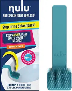 Nulu (4 Pack Anti-Urine Splash Toilet Bowl Clip, Gift for Men and Boys, Orange Scent, Reduce Splashback, Urine Splash Guard, Potty Training Aid