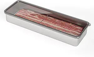 Bacon Container for Refrigerator, 1 Pack 304 Stainless Steel Container