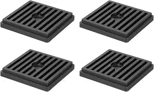 uxcell 4Pcs Bed Risers, Square Heavy Duty Stackable Lift Block to 0.5 Inch Plastic Furniture Risers for Desk, Chair, Table, Sofa Legs, Washing Machine, Refrigerator, Black