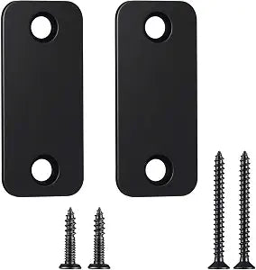 Blulu 2 Set Door Hole Cover Plate Blank Strike Filler Plate, Black