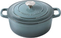 EDGING CASTING Enameled Cast Iron Covered 5.5 Quart Dutch Oven with Dual Handle, Slateblue
