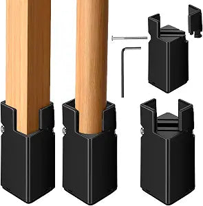 4 Pack Adjustable Bed Risers Furniture Risers,4 Inch with Screw Clamp, Heavy Duty Bed Riser for Chair Desk Table Legs 0.81.6 inch, Black