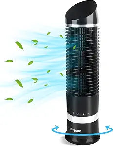 DR.PREPARE 16" Small Tower Fan, 3 Speeds with 60 Oscillating Fan, Bladeless Tabletop Fans for Indoors, Portable Personal Table Fans for Office, Desktop