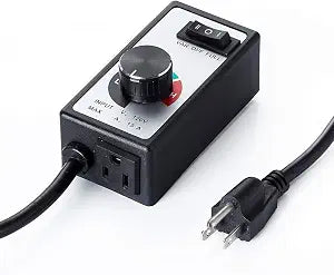AC Motor Speed Controller for Brushed Motors - 120V 15A Fan Speed Controller with Variable Speed Dial & Fuse Protection, 6 ft Long Cord for Inline Duct Fan, Exhaust Fan, Grow Room, Router