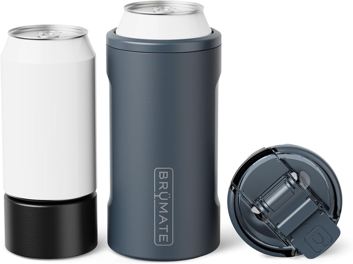 BrueMate Hopsulator Trio 3-in-1 Insulated Can Cooler for 12oz / 16oz Cans + 100% Leak Proof Tumbler with Lid | Insulated for Beer, Soda, and Energy Drinks