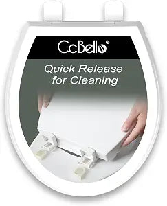 Slow Close Toilet Seat, Fit Round and Standard Toilets, Quick Release Hinges for Easy Clean, Two Mounting Options for Easy Installing, Heavy Duty, Never Loosen, White