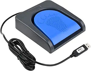 iKKEGOL Upgraded USB Single Foot Pedal Switch Control One Key Footswitch Program Customized Computer Keyboard Mouse Game Action HID (Blue Pedal)