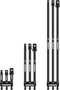 WORKPRO 9-Piece Socket Adapter Extension Set, 1/4-Inch Hex Shank