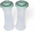 Tupperware Large Hourglass Salt and Pepper Shakers Clear Containers with Sage Green