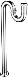 CIENCIA Sink Trap Brass S Trap for Bathroom Sink Kitchen Sink Sewer Pipe Drain Tube S Trap Chrome, WT04