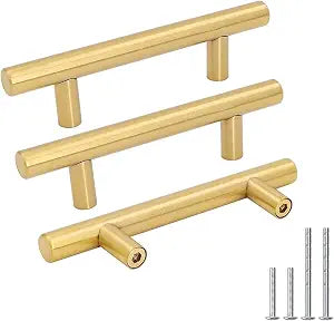 Goldenwarm 10 Pack 3 inch Gold Cabinet Handles Brushed Gold Cabinet Pulls
