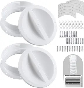 2 Set 6 and 6.5 Inches Portable Ac Wall Vent Connector White