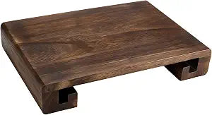 Wooden Step Stool for Adults, Wood Bed Foot Stool, Wide Bedside Step Platform, Small Low Stool for High Beds, Portable Footrest,Surface 15.8"x11"