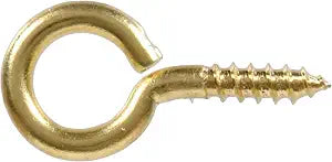 Hillman 852422 .162 x 1-5/8 in. Solid Brass Large Eye Screw Eye 3-Pack