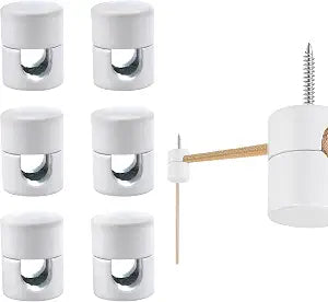 6PCS White Swag Hooks for Ceiling Hanging Lights, Aluminum Ceiling Hook Hanging Light Hooks, Modern Pendant Light Hook, DIY Ceiling Hook for Chandelier Fixture Ceiling Lights Cable