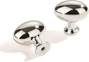 2 Pack Polished Nickel Oval Cabinet Knobs Dresser Knobs Solid Drawer Knobs Kitchen Cabinet Hardware Zinc Knobs for Dresser Drawers