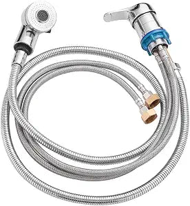 Salon Shampoo Bowl Sink Basin Faucet Valve with 2 Function Sprayer and Hose for Beauty Shampoo Bed Bowl or Backwash Unit with 3/8 to 1/2 NPT Reducer Adapter
